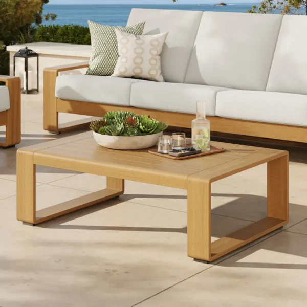 lirienne madera acabado Mesa de Centro Exterior Lirienne Apariencia Madera