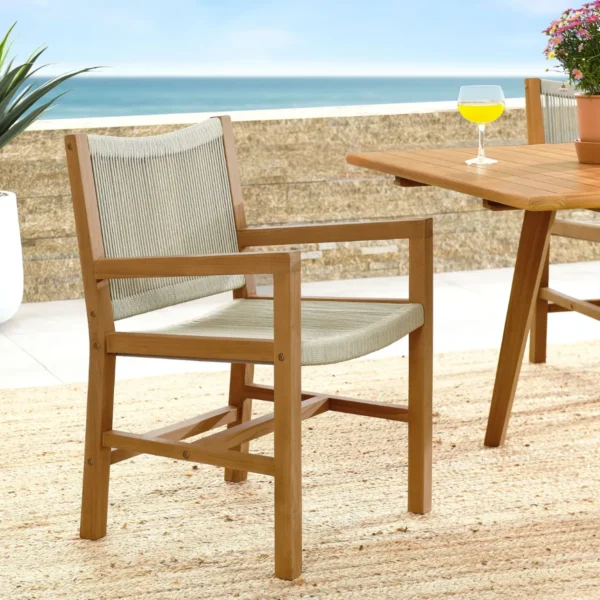Silla de Comedor Exterior Vienna con Brazos Set de 2