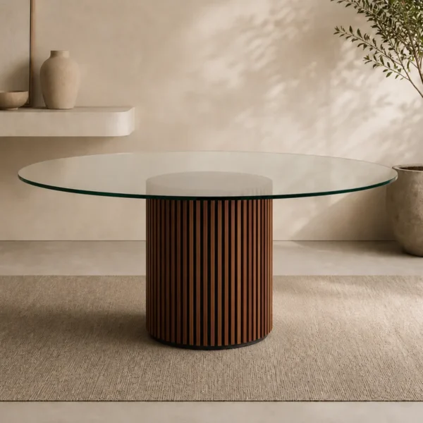 Marimba-redonda-cristal Mesa de Comedor Marimba Circular